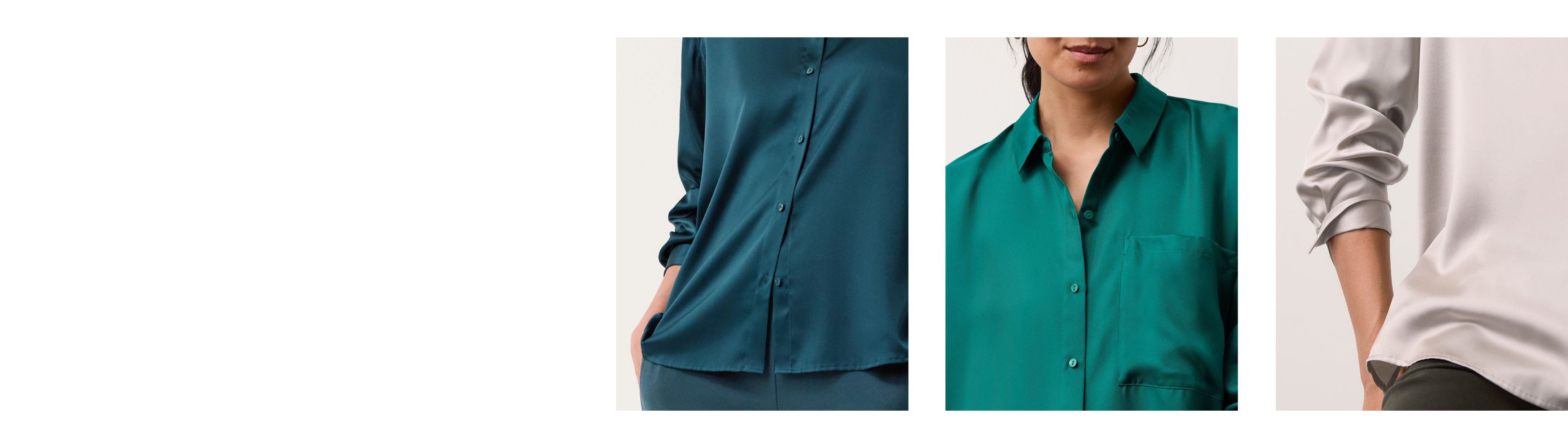 The Classic Collar Shirt in Silk Twill and Silk Charmeuse