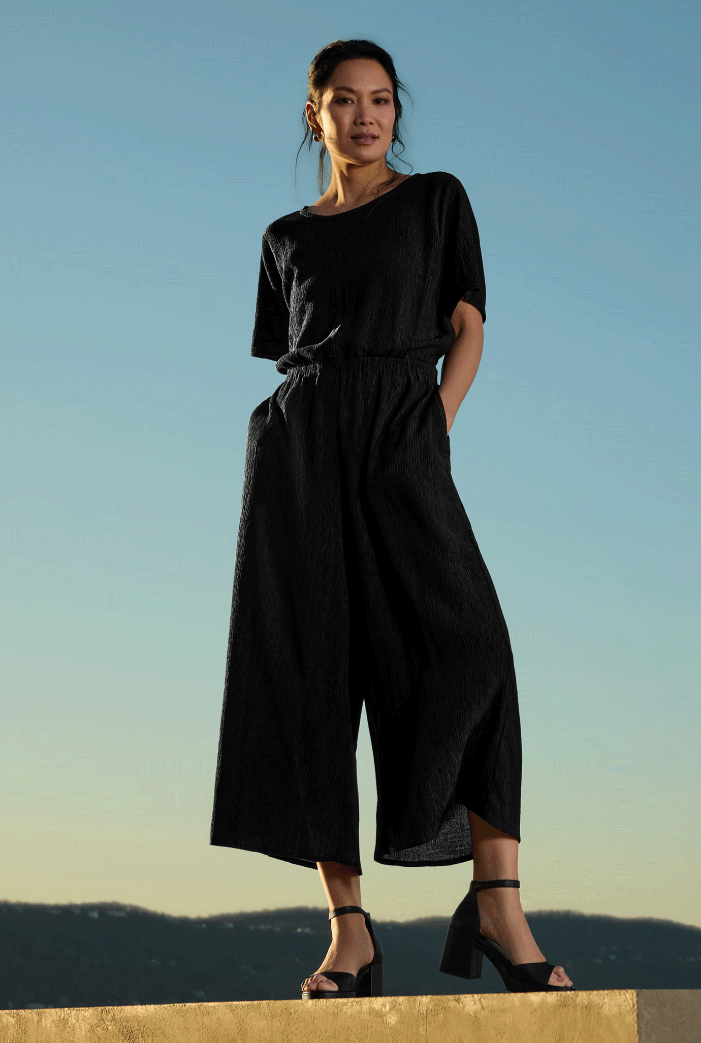 Woven Plisse Top and Wide Leg Pant Woven Plisse Top and Wide Leg Pant