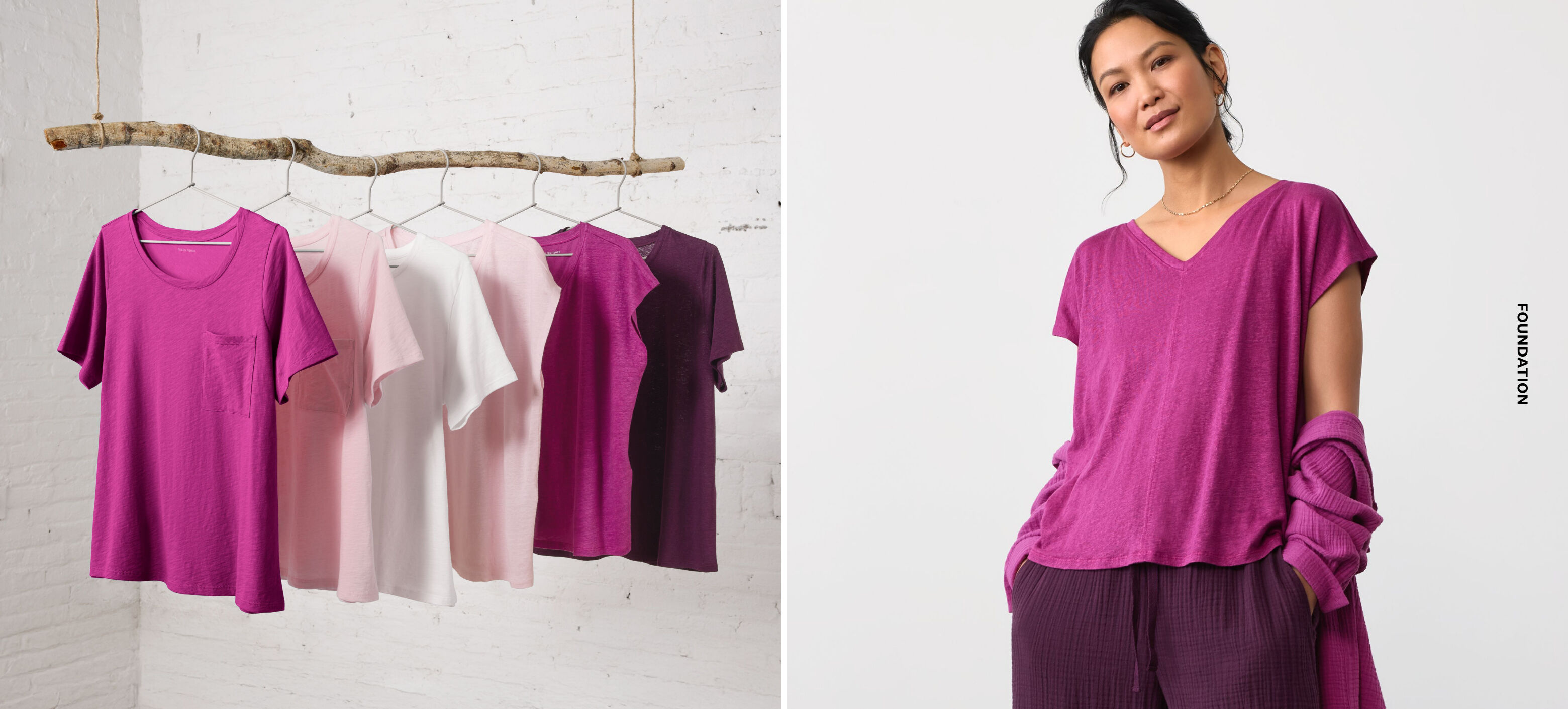 Organic Linen Jersey V Neck Tee