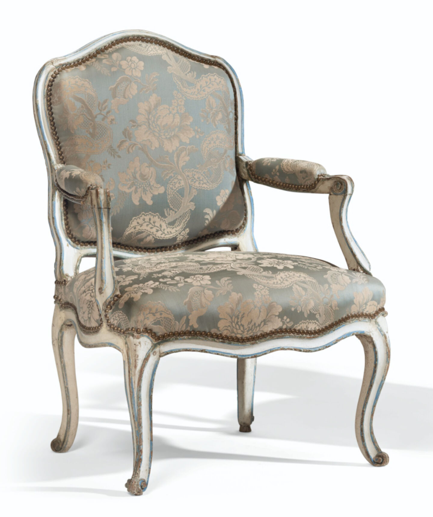 Baroque Louis XV French upholstered chair. Baroque Louis XV French upholstered chair.