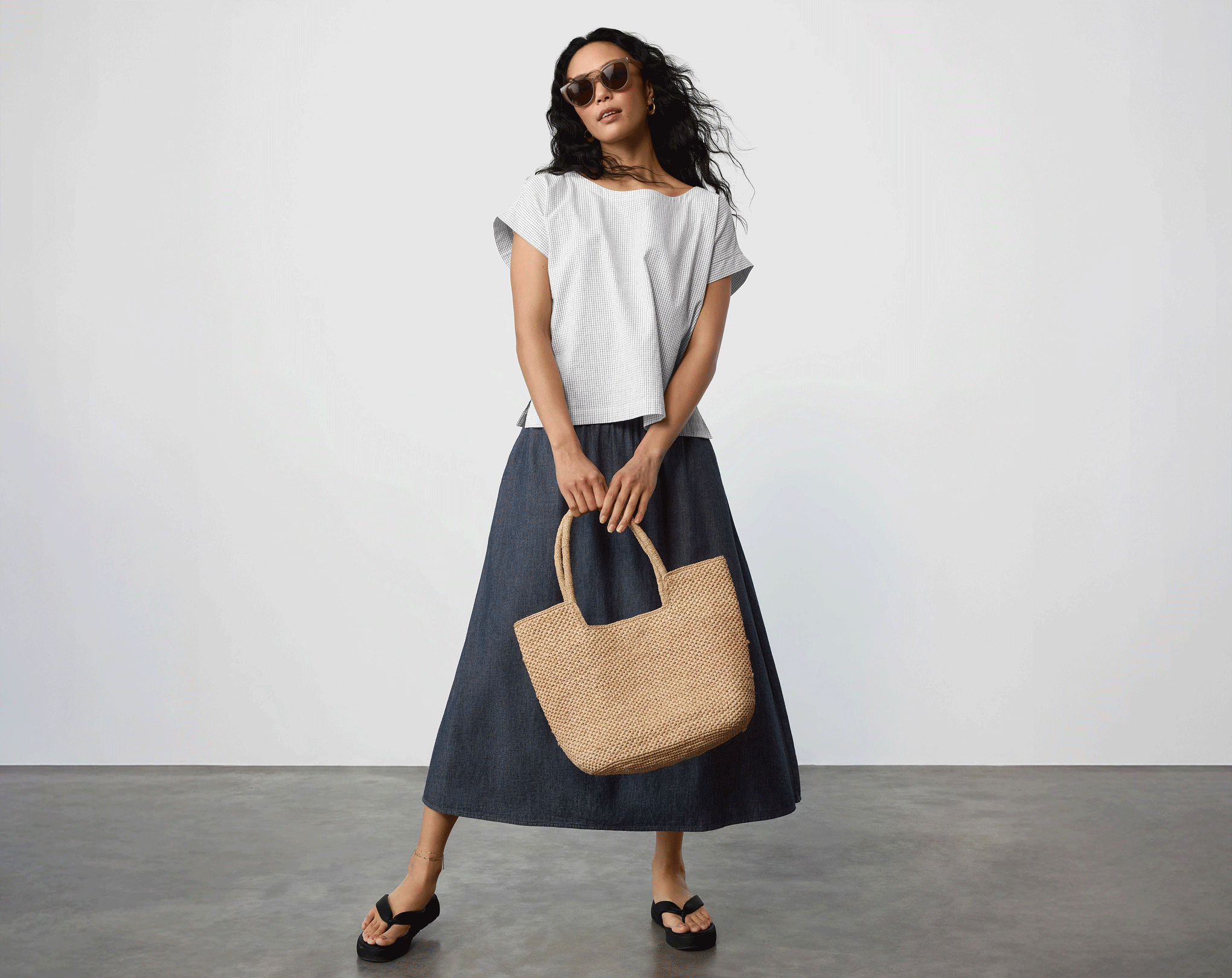 Airy Organic Cotton Twill Pocket Skirt Airy Organic Cotton Twill Pocket Skirt