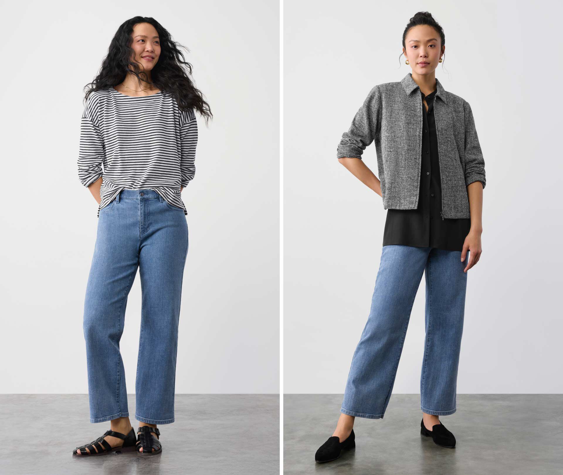 Cotton Stretch Denim Straight Jean