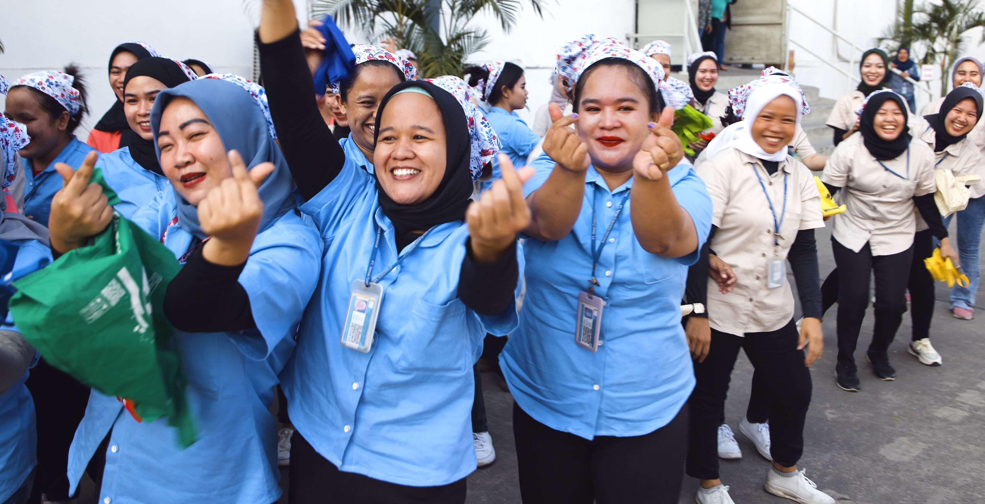 Garment workers at a fair trade certified factory. Garment workers at a fair trade certified factory.