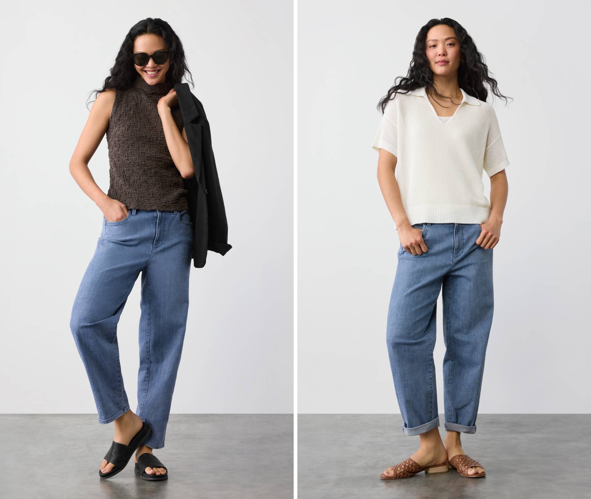 Cotton Stretch Denim Lantern Jean