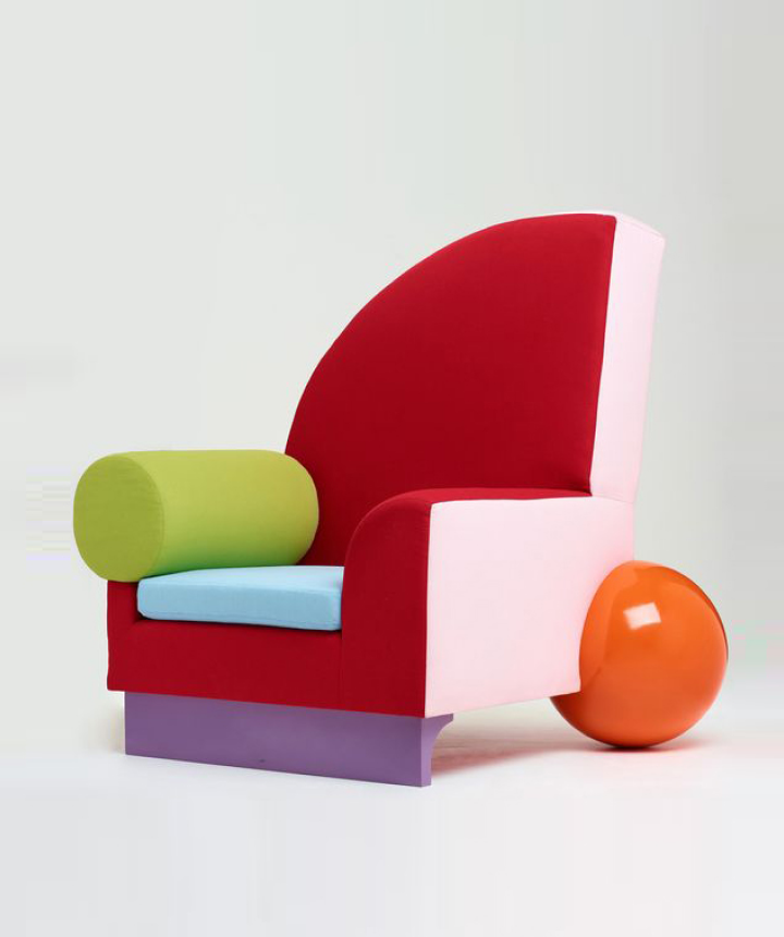 Colorful 80s chair by Memphis Milan. Colorful 80s chair by Memphis Milan.