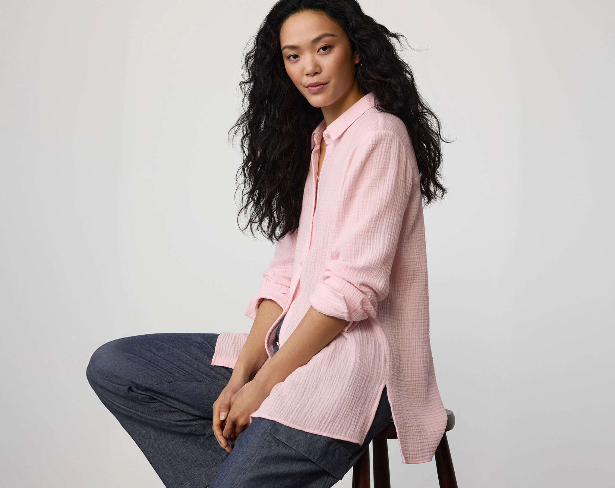 Organic Cotton Lofty Gauze Classic Collar Shirt