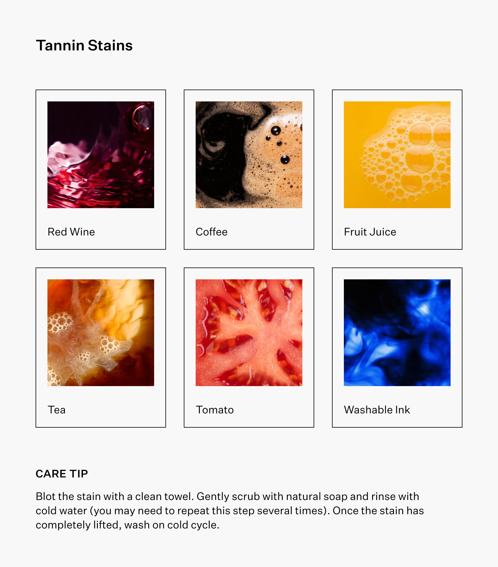 Graph of tannin-based stains. Graph of tannin-based stains.