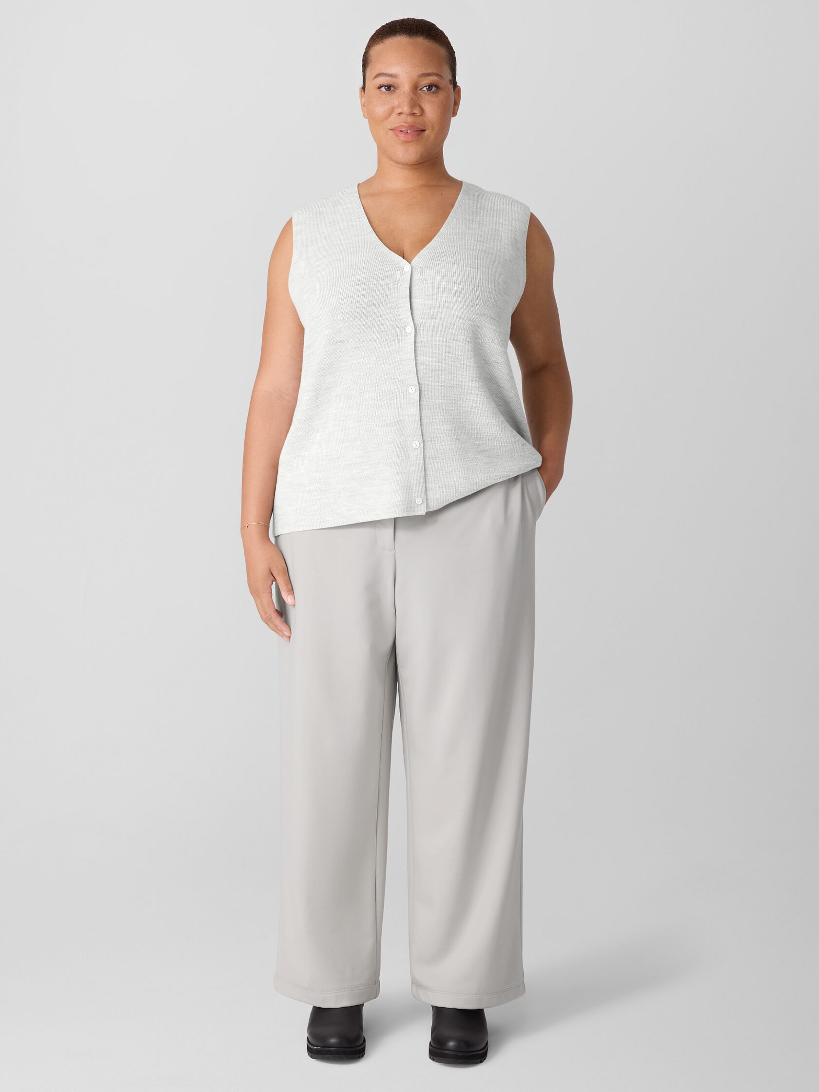 Washable Flex Ponte Wide Trouser Pant