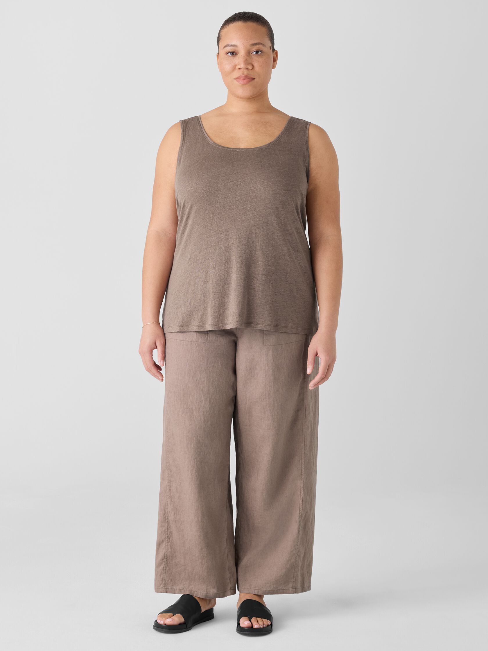 Organic Linen Jersey Scoop Neck Tank