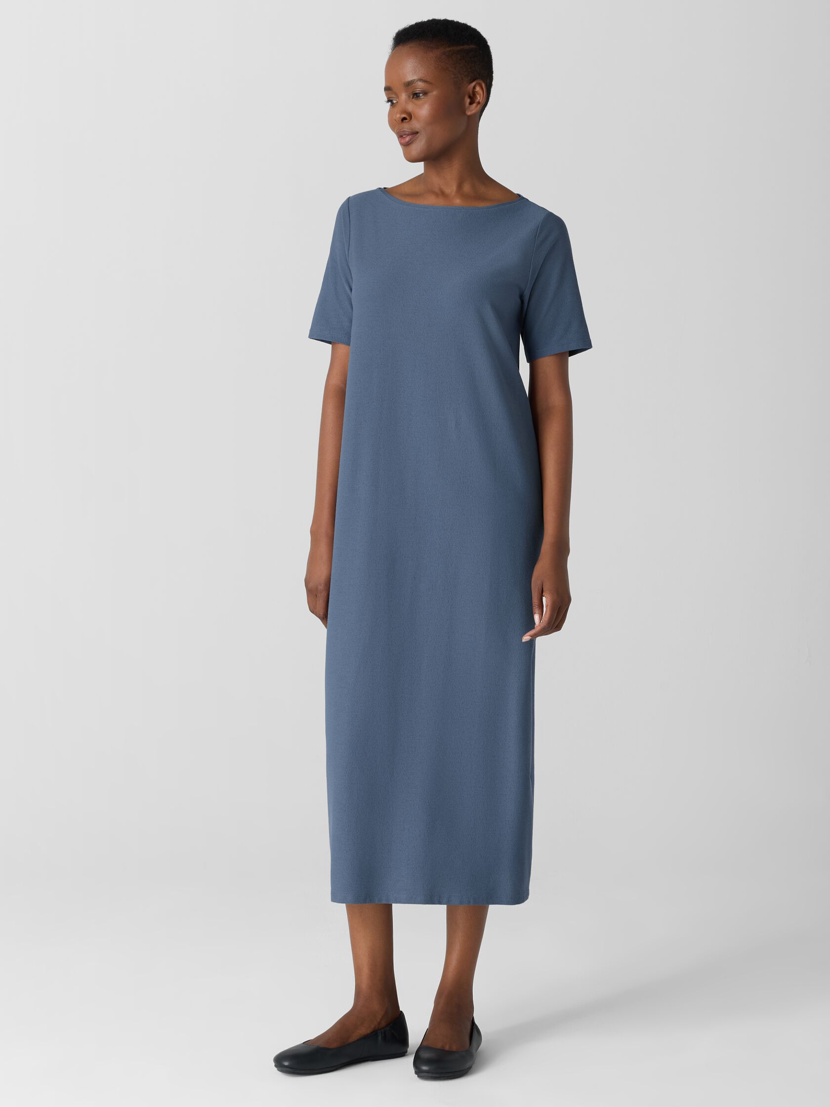 Washable Stretch Crepe Oval Dress