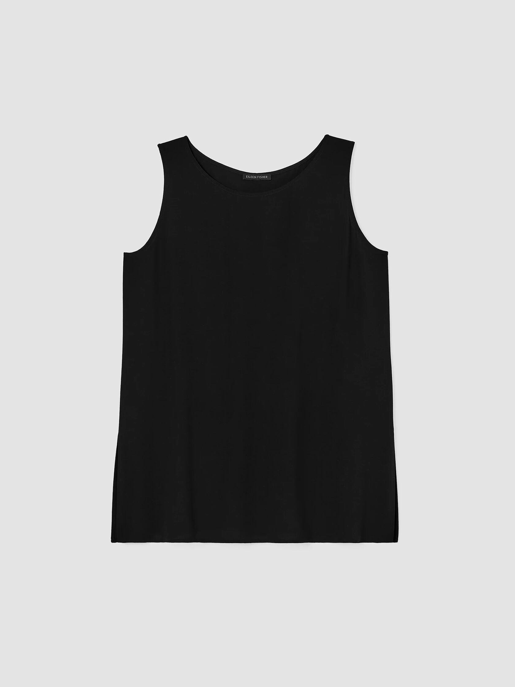 Silk Georgette Crepe Ballet Neck Long Tank