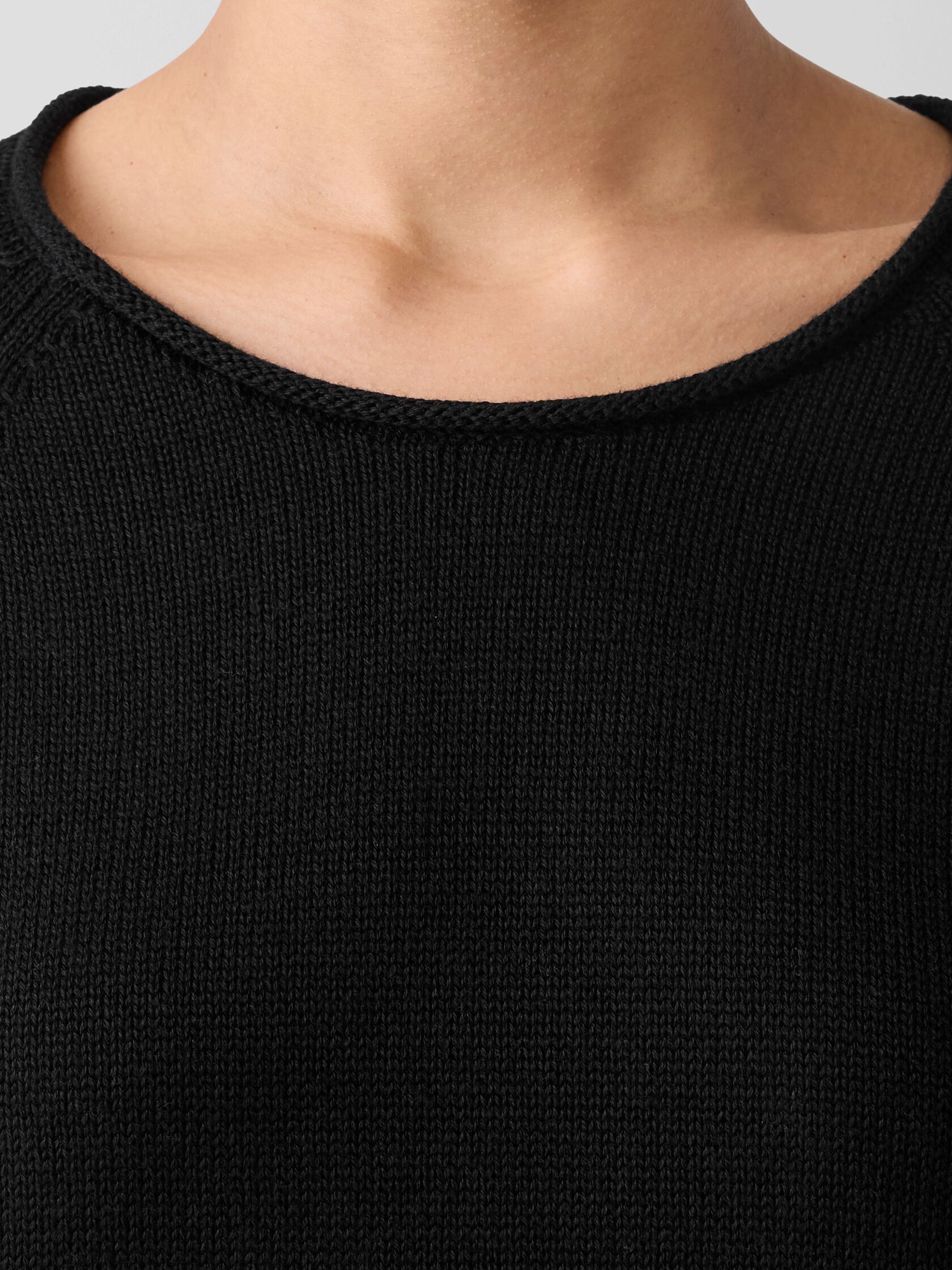 Peruvian Cotton Blend Crew Neck Top