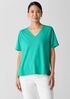 Organic Cotton Slubby Jersey V-Neck Tee
