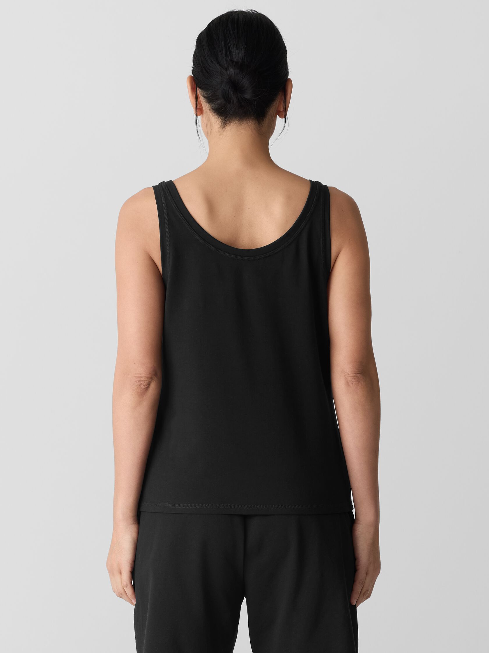 Pima Cotton Stretch Jersey Scoop Neck Tank