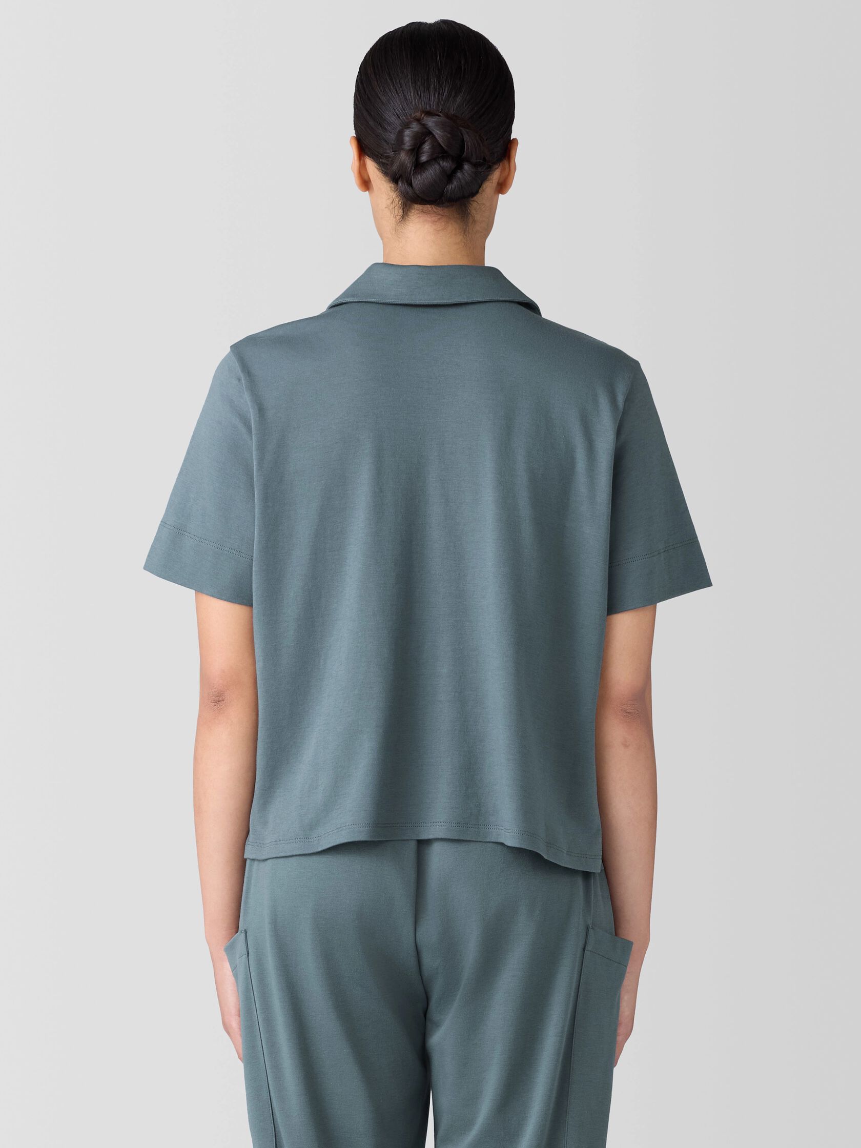 Organic Cotton Interlock Notch Collar Sleep Shirt