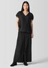 Textured Silk Jacquard V-Neck Top