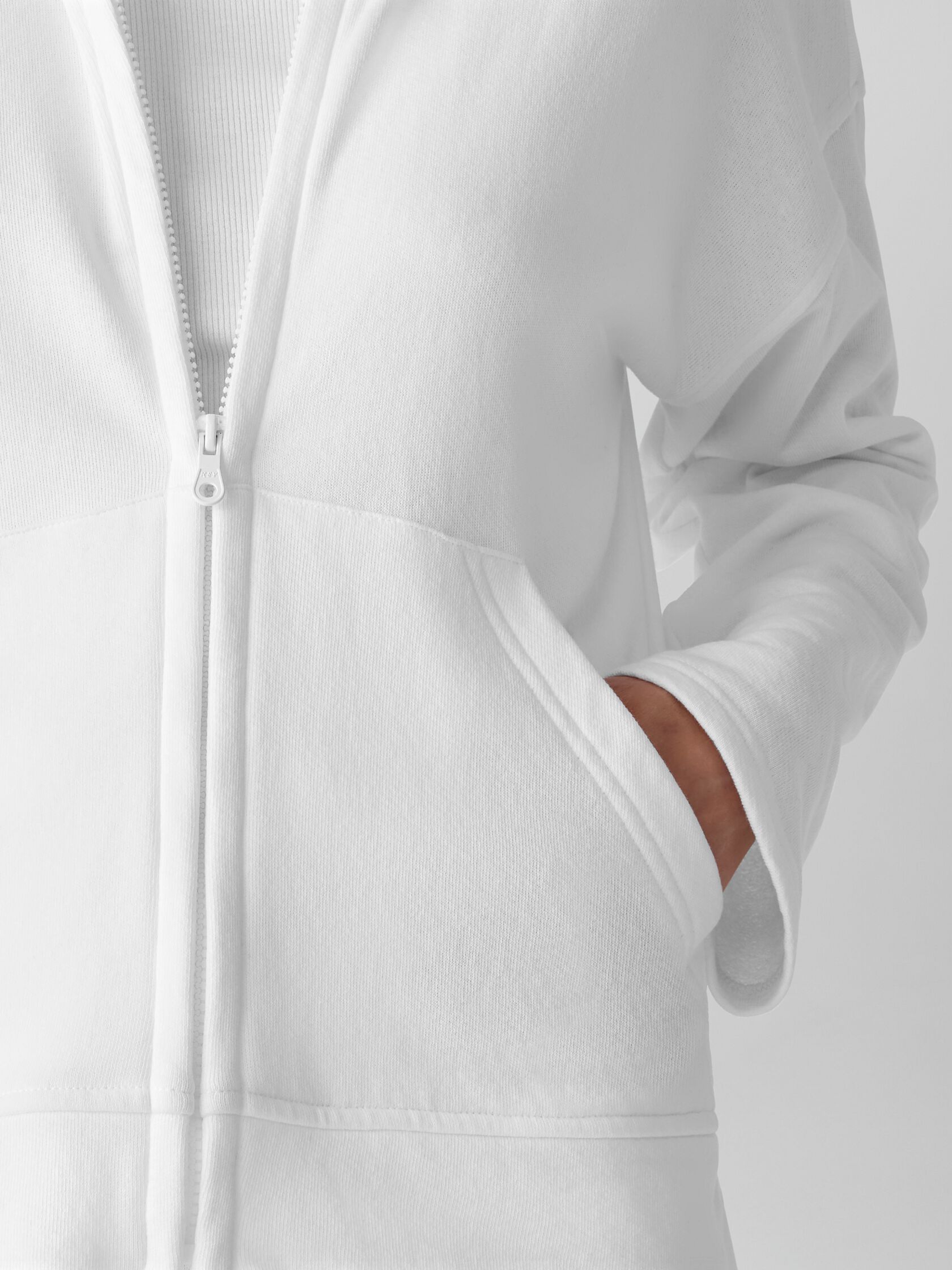 Lightweight Organic Cotton Terry Hooded Jacket