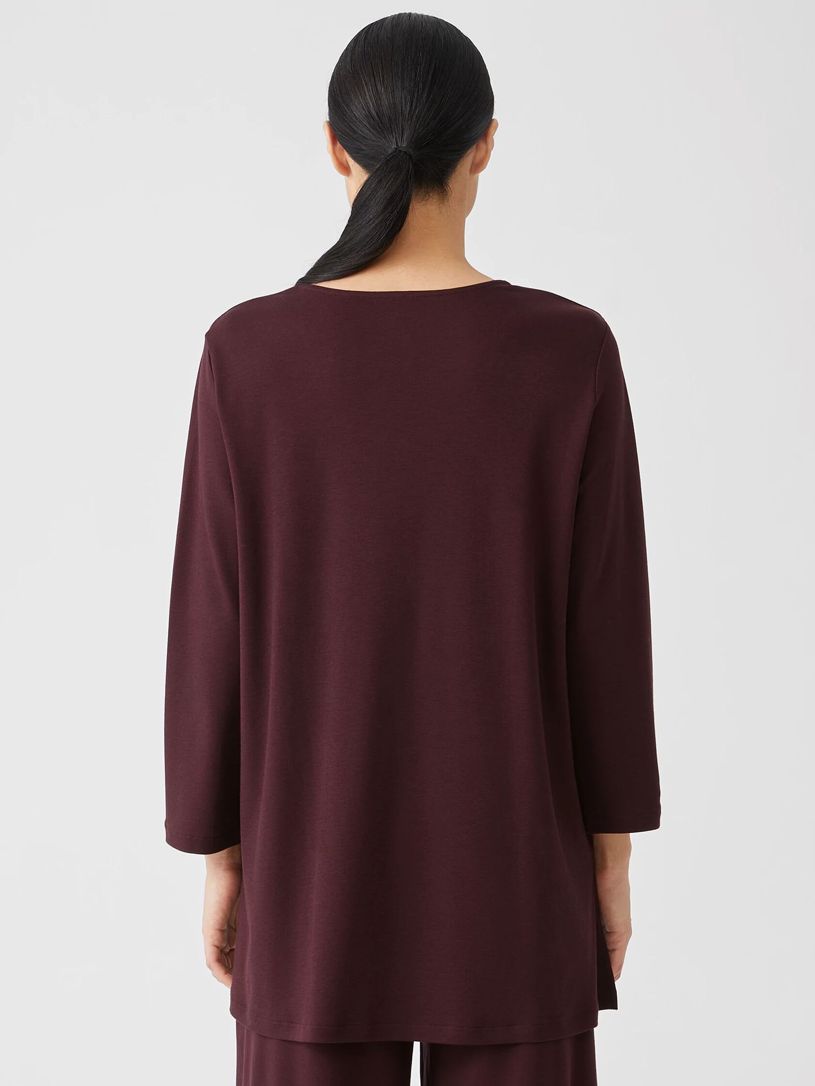 Cozy Organic Cotton Interlock U-Neck Top