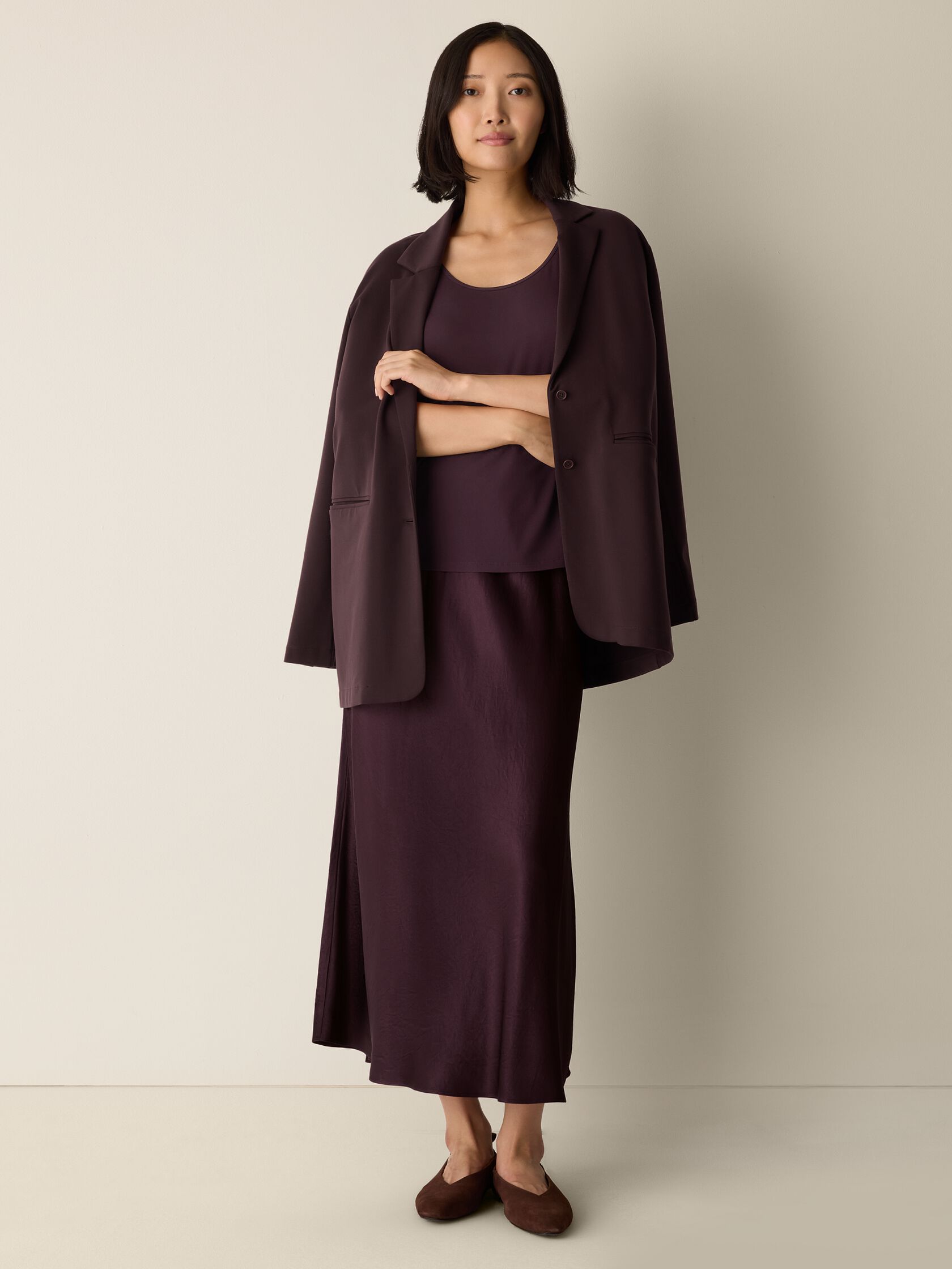Stretch Silk Jersey Scoop Neck Tank