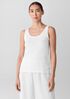 Organic Cotton Stretch Rib Scoop Neck Tank