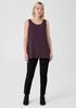 Silk Georgette Crepe Ballet Neck Long Tank