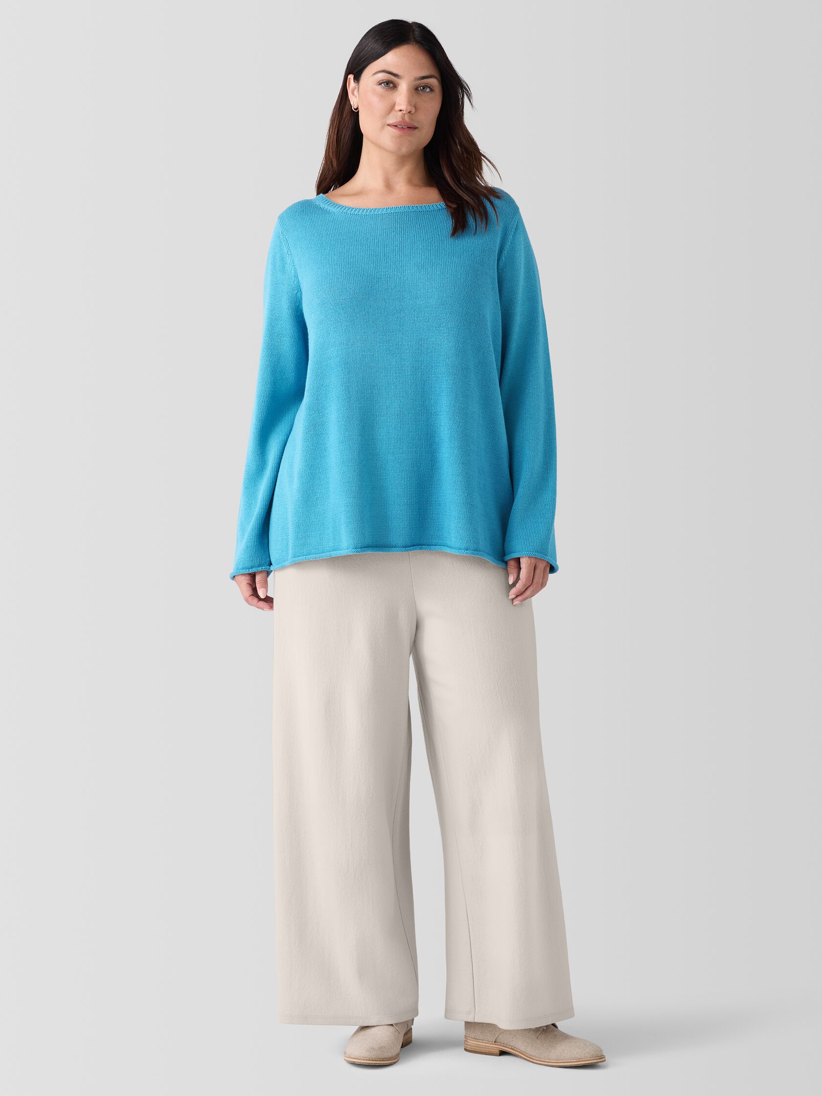 Peruvian Cotton Blend Bateau Neck Top