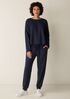 Cozy Brushed Terry Hug Round Neck Box-Top