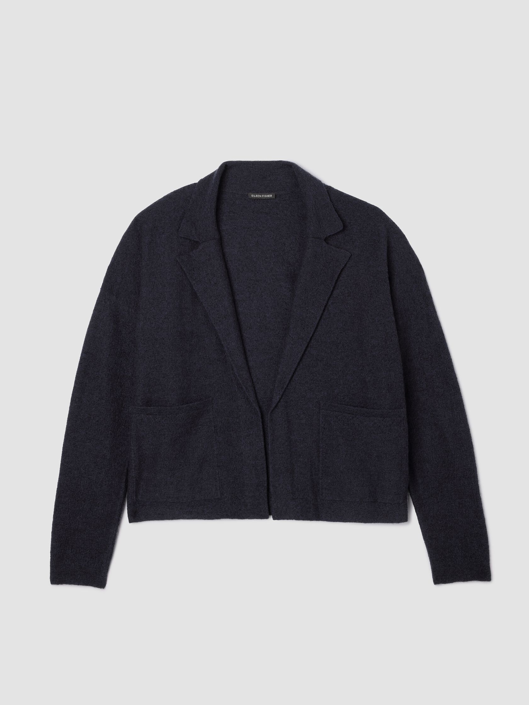 Fine Felted Wool Notch Collar Cardigan in Regenerative Wool