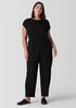 Textured Stretch Rib Round Neck Top