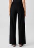 Washable Stretch Crepe High-Waisted Wide Pant