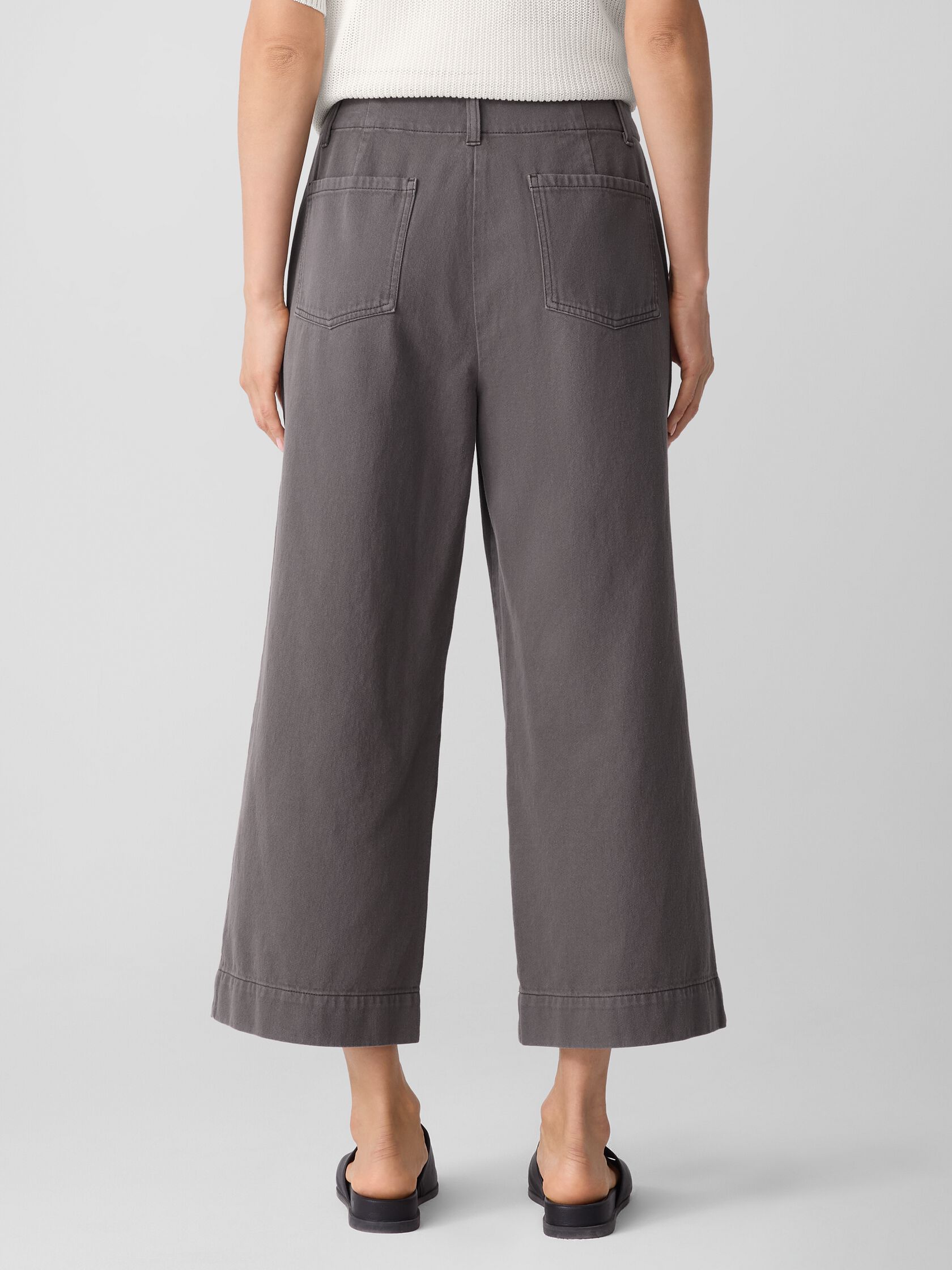 Garment-Dyed Utility Cotton Wide-Leg Pant