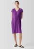 Silk Georgette Crepe V-Neck Dress