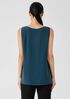 Silk Georgette Crepe Ballet Neck Long Tank