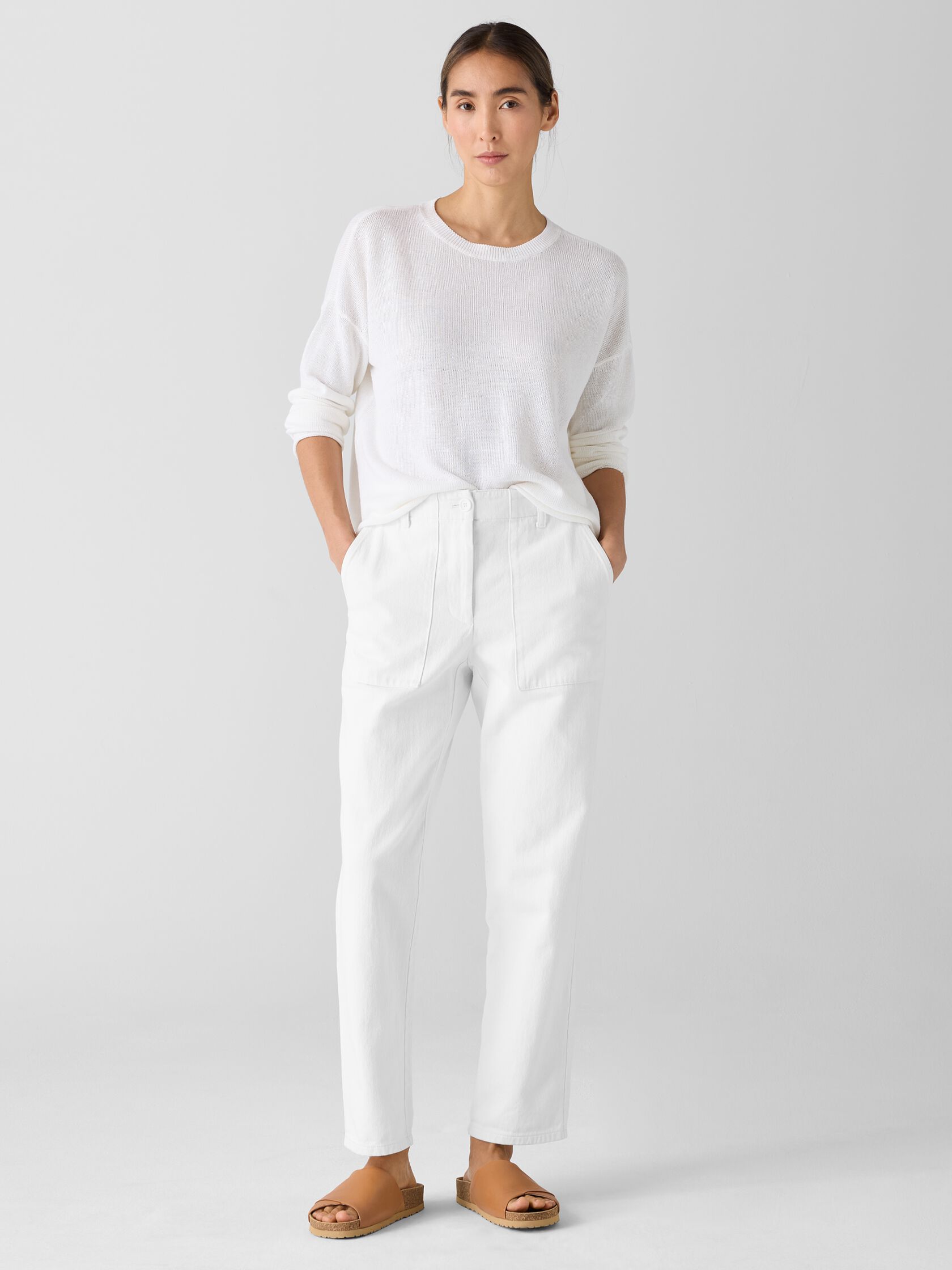 Garment-Dyed Utility Cotton Tapered Pant