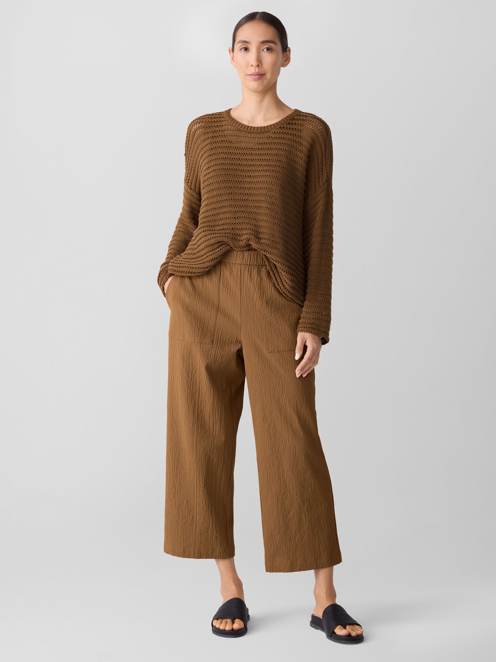 Organic Cotton Pucker Straight Pant