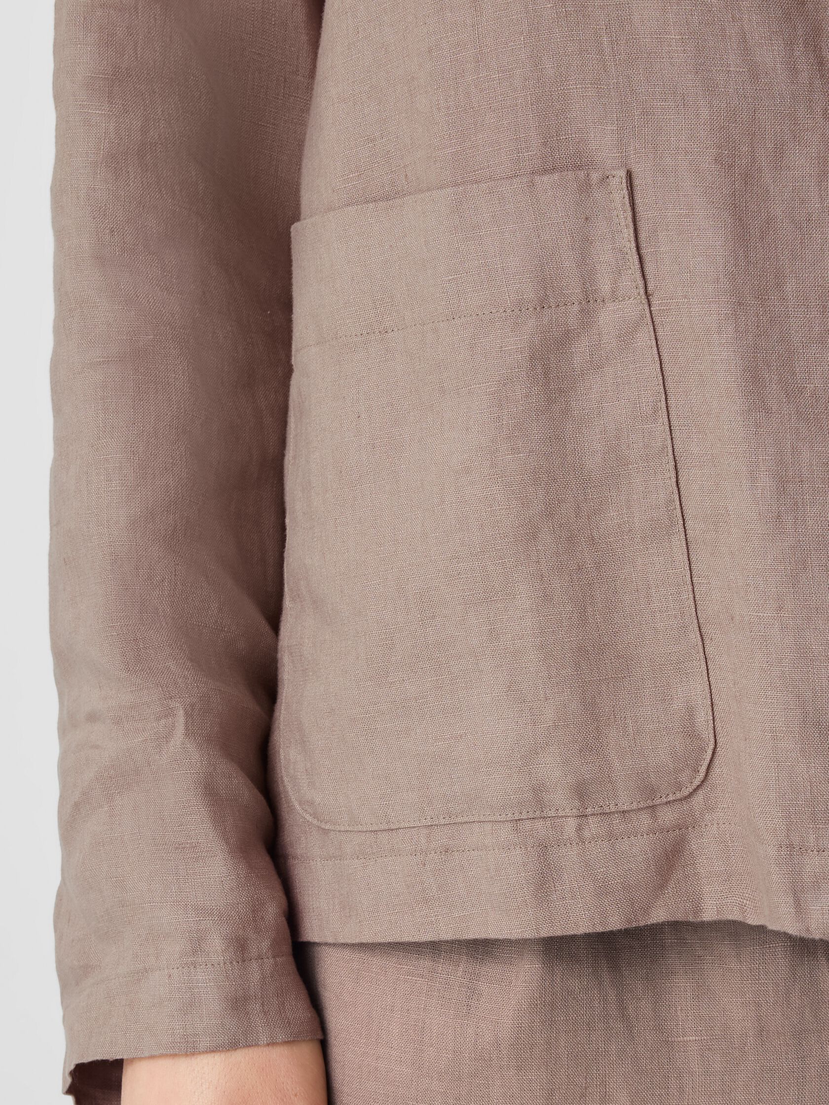 Organic Linen High Collar Jacket