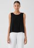 Silk Georgette Crepe Ballet Neck Tank