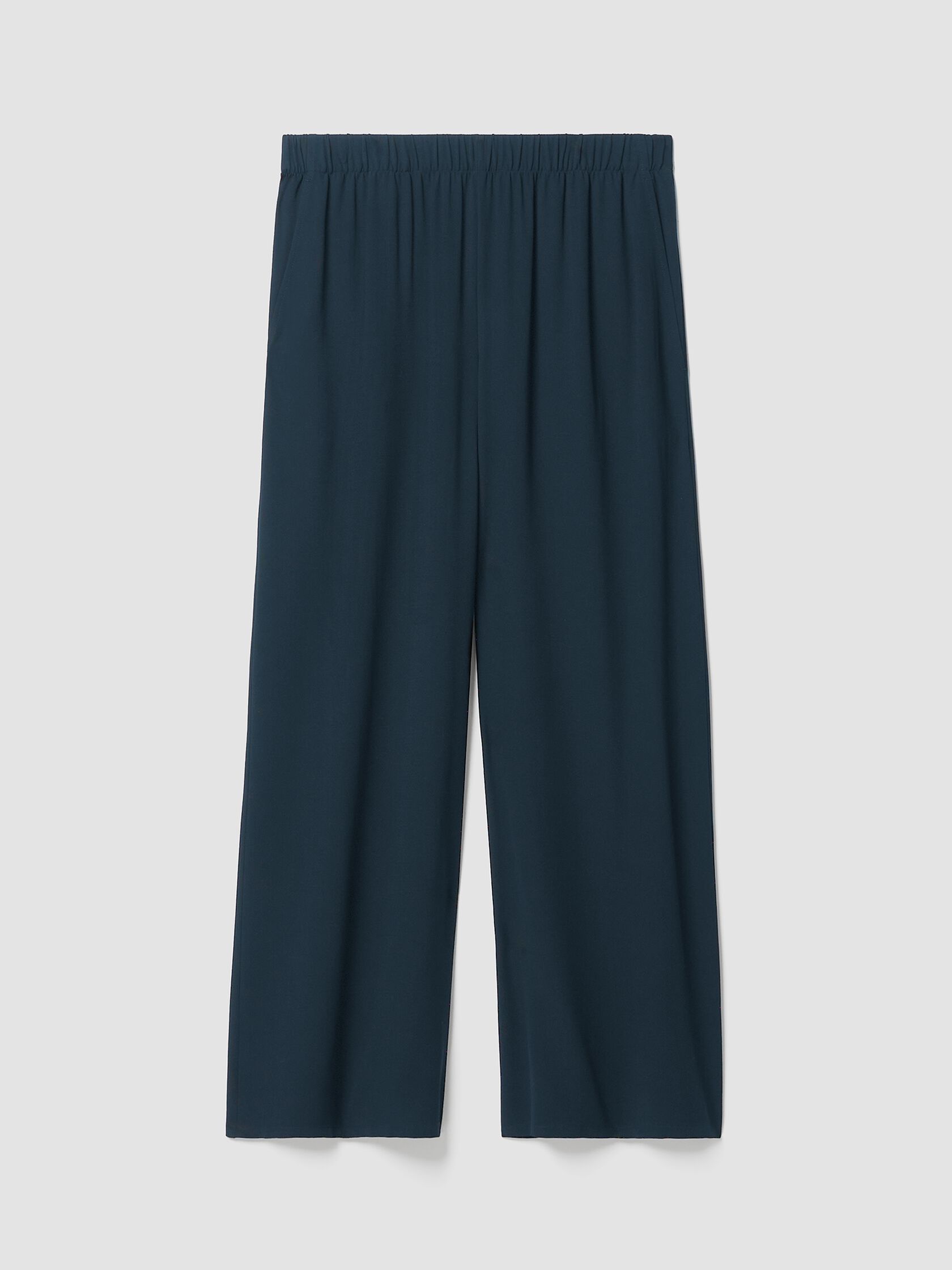 Silk Georgette Crepe Wide-Leg Pant