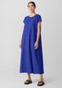Woven Plissé Round Neck Dress