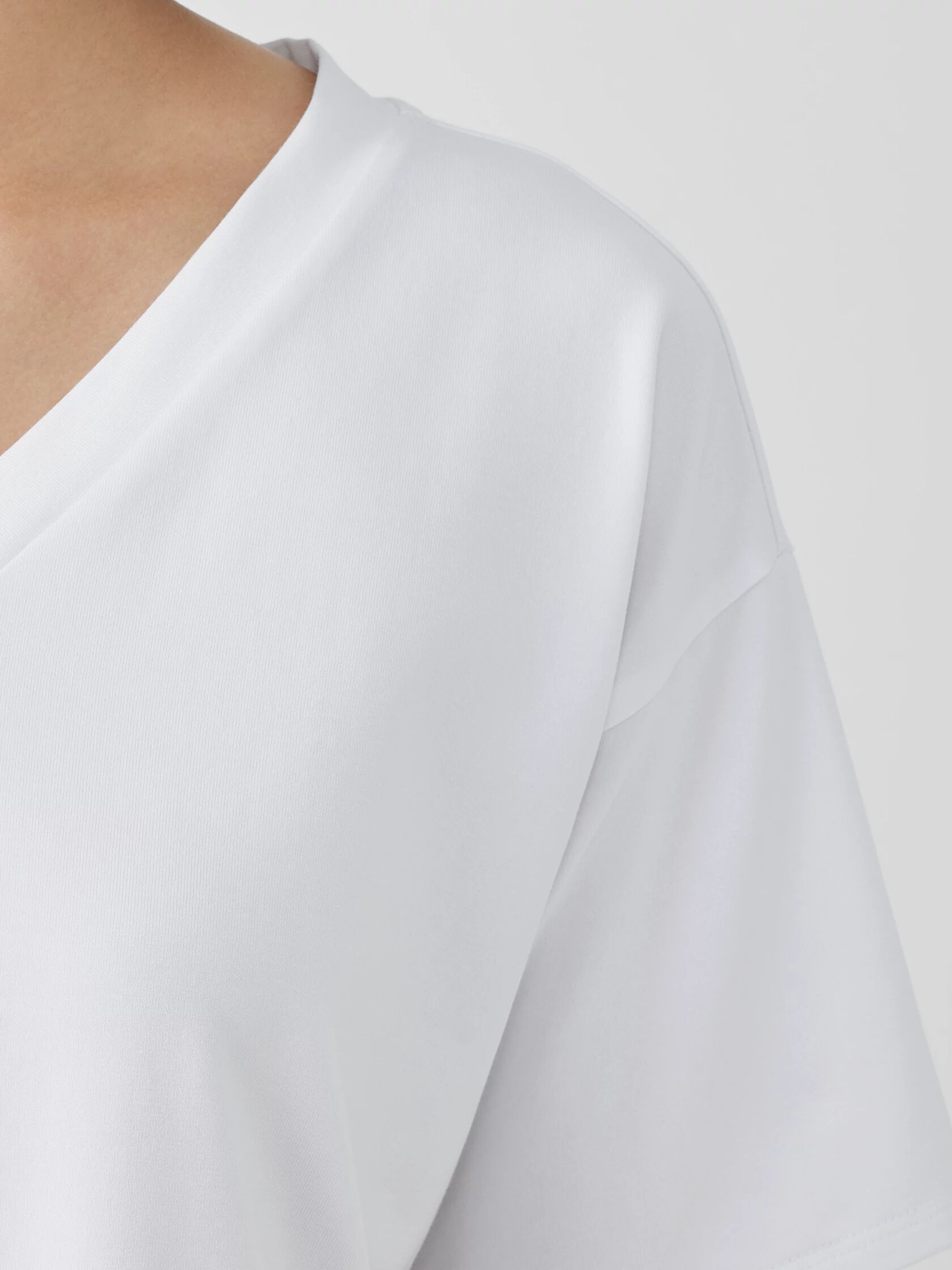 Pima Cotton Stretch Jersey V-Neck Tee
