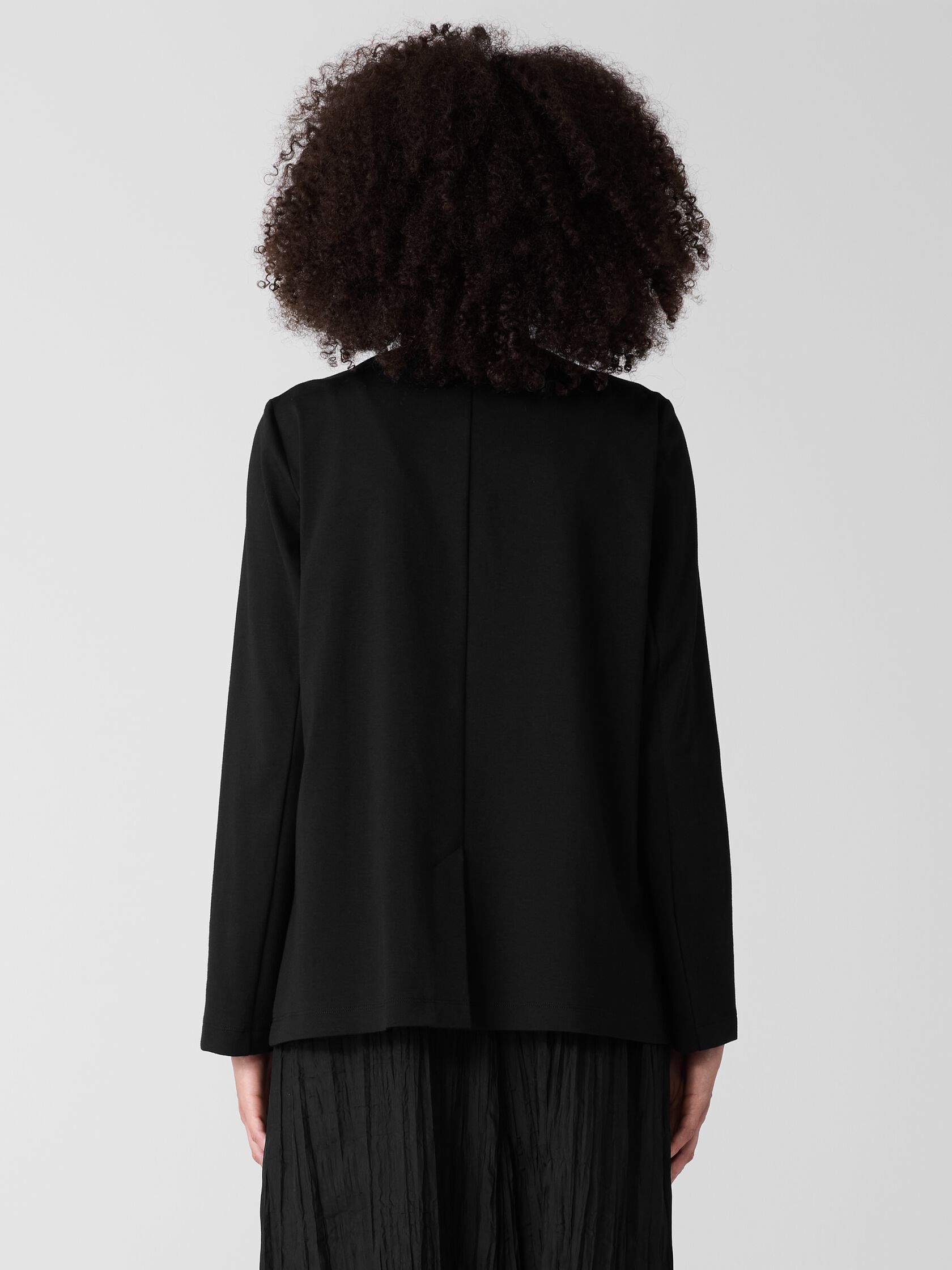 Cotton Blend Ponte V-Neck Blazer