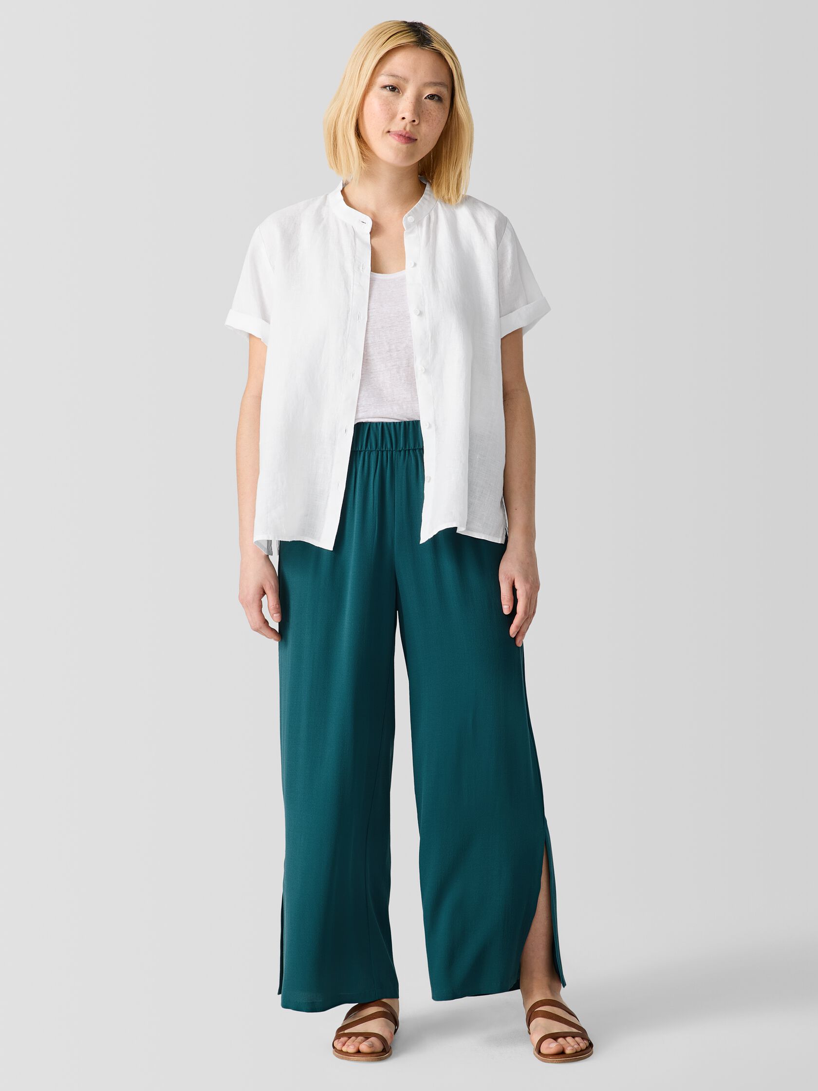 Silk Georgette Crepe Pant with Slits