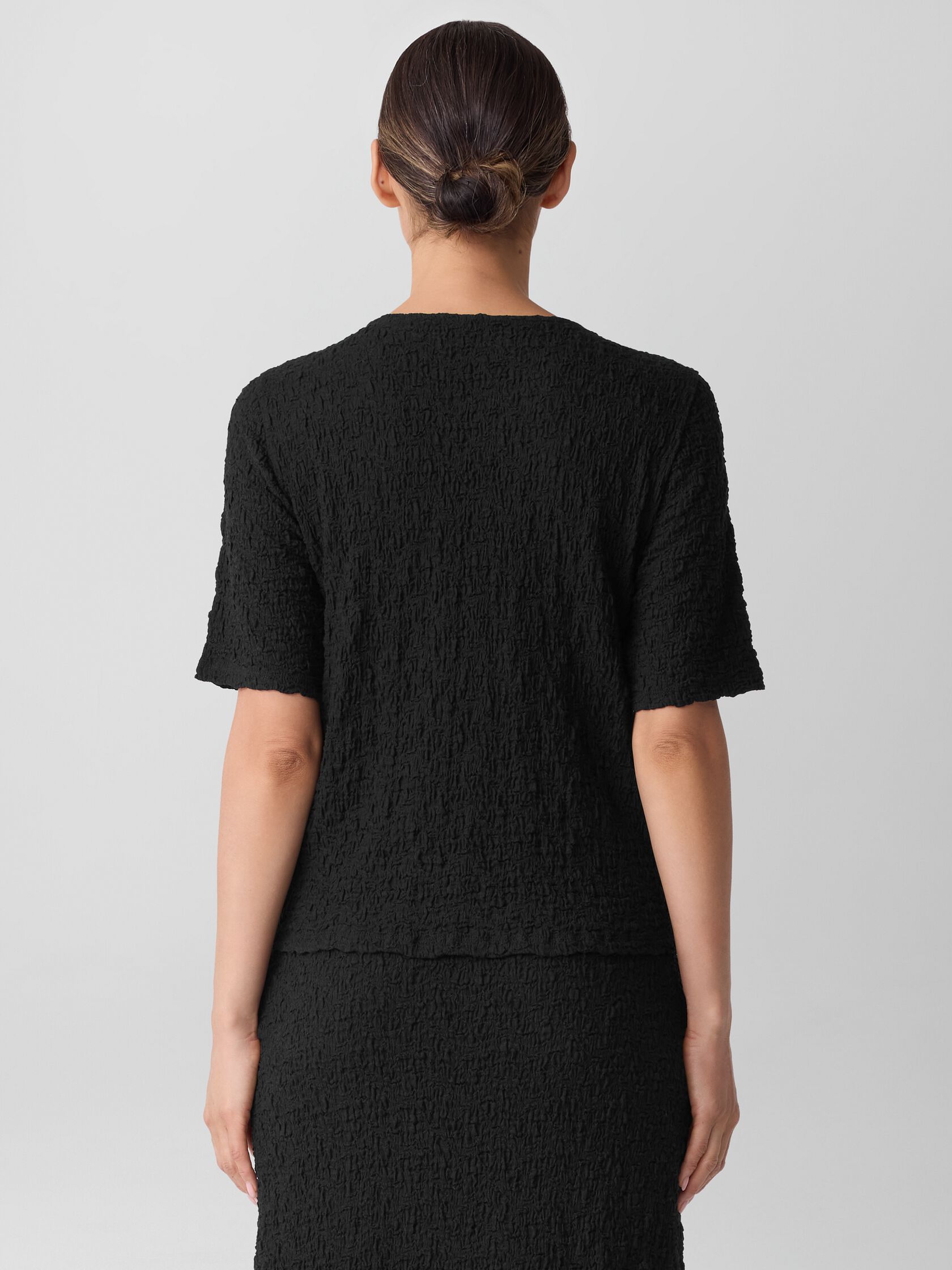 Bubble Jacquard Crew Neck Top