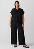 Woven Plissé Wide-Leg Pant