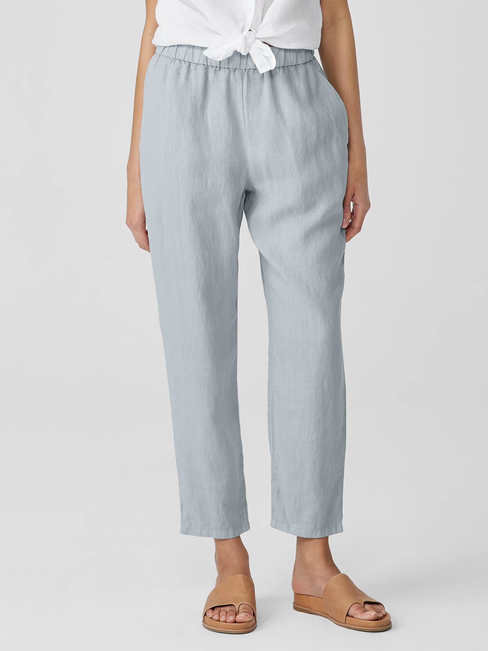 Garment Dyed Organic Linen Tapered Pant