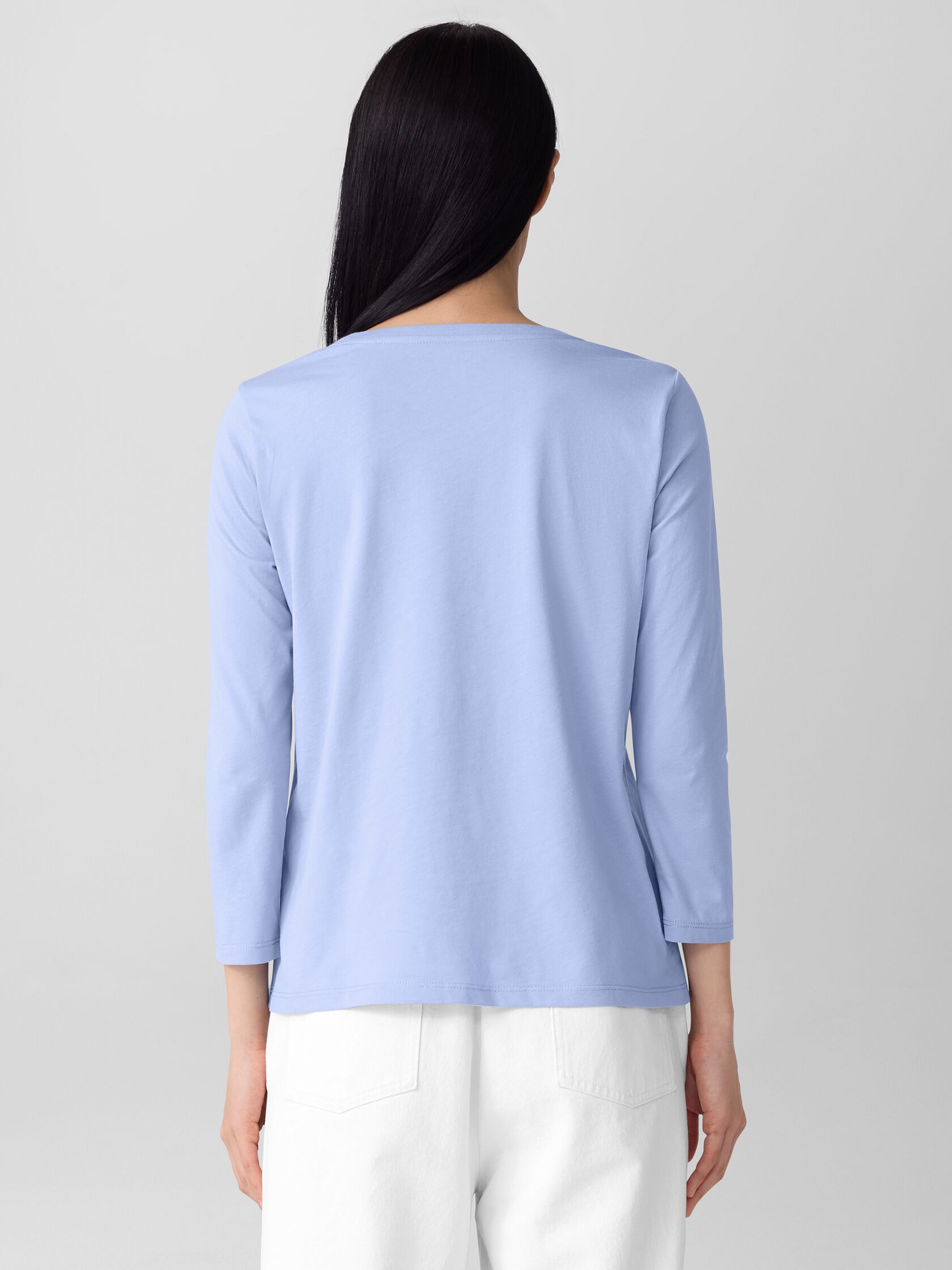 Organic Pima Cotton Jersey 3/4-Sleeve Tee