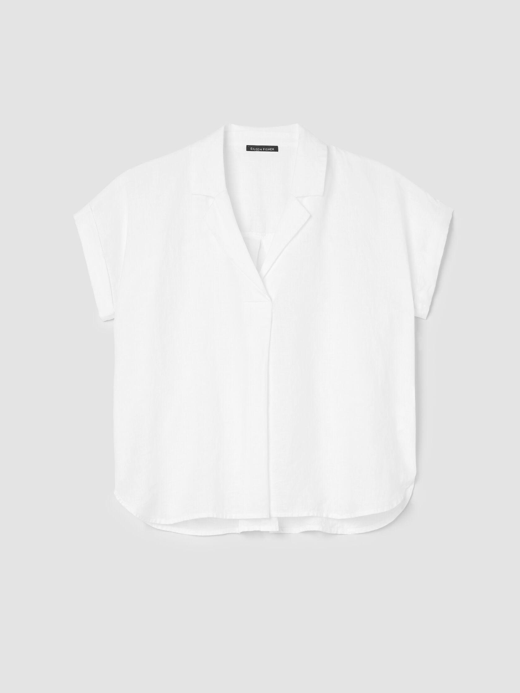 Organic Handkerchief Linen Notch Collar Top