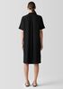 Silk Georgette Crepe Band Collar Dress