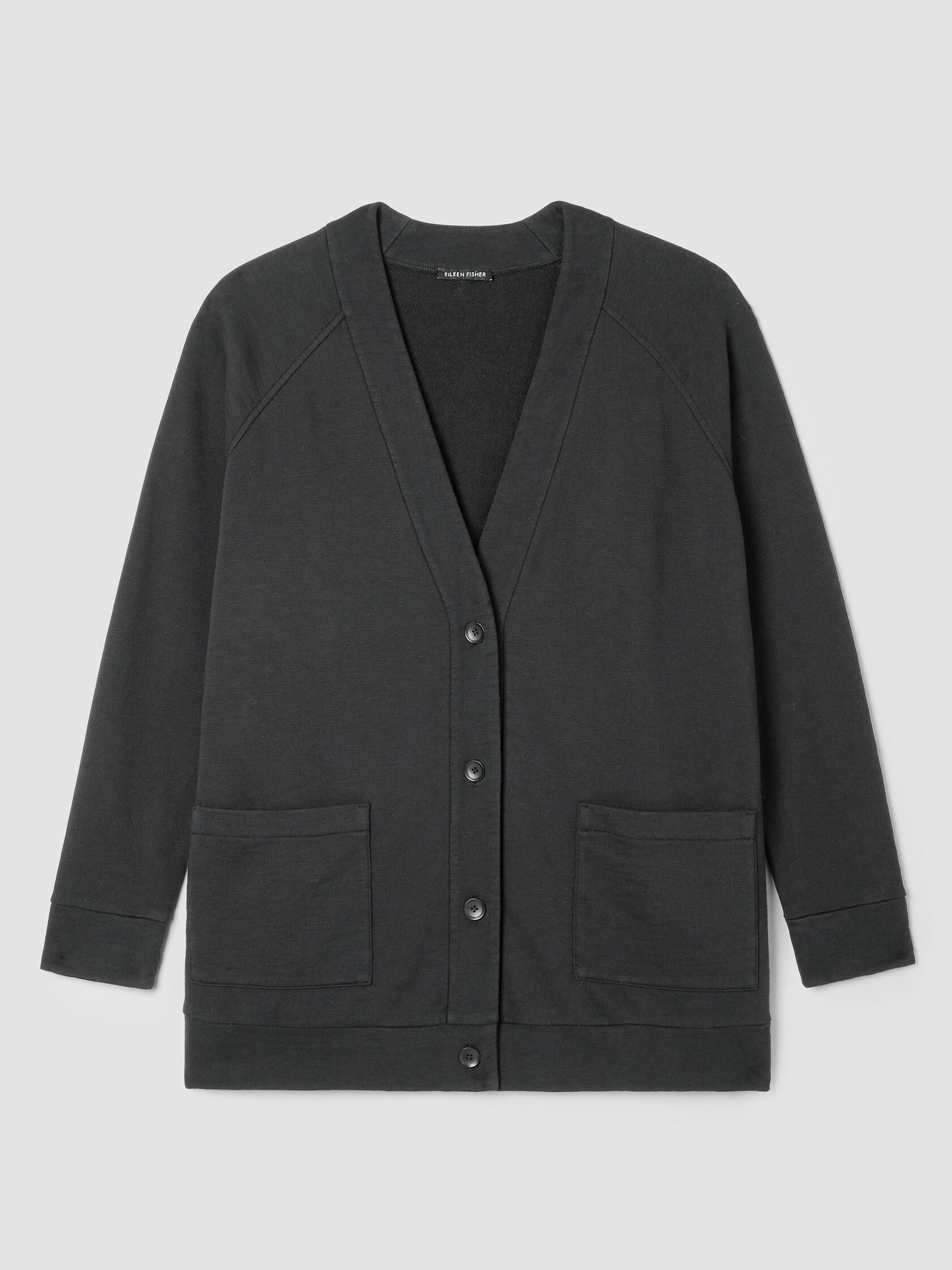 Garment-Dyed Terry Long Cardigan