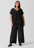 Textured Silk Jacquard V-Neck Top